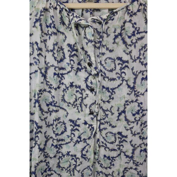 Lucky Brand Long Sleeve Button Front Gauzy Tunic-Size Medium-Boho - Picture 2 of 7